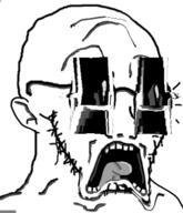 bald big_eyes distorted glasses open_mouth scared shocked stubble subvariant:doctos variant:soyak // 331x385 // 72.7KB