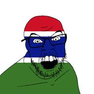 angry country flag flag:gambia gambia glasses jacksepticeye looking_at_you mustache open_mouth soyjak stubble teeth variant:feraljak youtube // 1500x1500 // 22.1KB