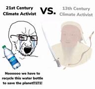 bloodshot_eyes bottle bow crying dasani genghis_khan glasses mongol mongol_empire mongolia mongolian open_mouth plastic_bottle soyjak stubble sword text variant:soyak video water_bottle // 760x720, 11.3s // 1.2MB