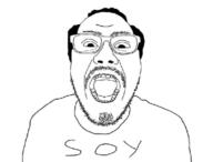 balding clothes glasses hair mustache open_mouth soyjak stubble variant:unknown // 600x457 // 90.7KB