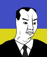 angry closed_mouth clothes flag hair necktie soyjak stepan_bandera suit ukraine variant:chudjak // 1000x1200 // 40.5KB