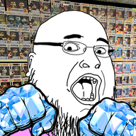 animated beard clothes fist funko_pop gem glasses irl_background open_mouth punch soyjak stubble variant:fatjak // 400x410 // 266.5KB