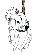 clothes crying drool full_body glasses joyjak open_mouth red_eyes rope soyjak stubble variant:derpson variant:fisheyejak // 959x1382 // 94.8KB