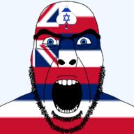 angry beard blue_eyes facial_mark flag flag:hawaii flag:israel forehead_mark glasses hair hawaii israel looking_at_you open_mouth queen_of_spades soyjak spade star_of_david state stubble subvariant:cobson_front2 subvariant:spadeson thick_eyebrows united_states variant:cobson // 800x800 // 72.6KB
