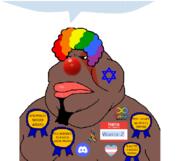 clown clown_nose clown_wig soyjak speech_bubble subvariant:mexiaryan variant:meximutt warrior-z_(user) wig // 1018x853 // 123.5KB