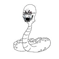 bloodshot_eyes crying glasses open_mouth snake soyjak stubble template thick_eyebrows variant:cryboy_soyjak // 612x612 // 5.5KB