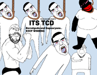 ack arm beard bloodshot_eyes buff clothes crying distorted glasses hanging multiple_soyjaks noose red_lips rope series:soyjaks_killing_chuds soyjak stubble subvariant:jartycuck subvariant:mustached_gapejak subvariant:patrick subvariant:unbotheredchud text tongue total_chudjak_death vantablack_skin variant:bernd variant:chudjak variant:gapejak // 2880x2243 // 375.1KB