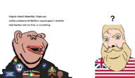2soyjaks america_first beard blue_eyes brown_skin catholicism closed_mouth ear flag flag:germany flag:ireland flag:italy flag:lgbt_pride_flag flag:poland germany hair ireland italy joe_rogan mustache mutt new_jersey nordic_chad poland smile soyjak stubble subvariant:impish_amerimutt text united_states variant:cobson variant:impish_soyak_ears white_skin yellow_hair // 2123x1232 // 448.2KB