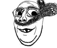 deformed glasses mustache smile soyjak stubble subvariant:emmanuel subvariant:wholesome_soyjak thumbs_up variant:gapejak // 952x800 // 123.4KB