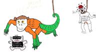:3 antiswarthy_(namefag) brov cute dinosaur jumping neutral oc open_mouth reptile sharp_teeth slopjak tail variant:norwegian // 911x498 // 66.6KB