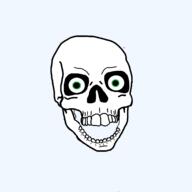 dungeons_and_dragons green_eyes halloween head morte_rictusgrin open_mouth planescape planescape_torment series:skeletonjaks skeleton soyjak variant:feraljak // 1500x1500 // 28.7KB