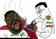 2soyjaks angry arab brown_skin chainsaw chud closed_mouth countrywar crying flag flag:iran flag:iraq glasses hair holding_chainsaw holding_object iran iraq iraqi nigger open_mouth slopjak soyjak stubble subvariant:chainsaw_bernd total_arab_death variant:bernd variant:chudjak // 594x420 // 54.1KB