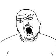 angry bald glasses looking_to_the_left open_mouth stubble teeth variant:poopson variant:unknown // 800x800 // 32.9KB