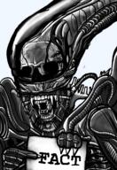 alien alien_(movie) art black_skin drawing fact finger h_r_giger hand holding_object horror monster movie pointing predator_(movie) sci-fi science skeleton teeth variant:cobson video_game xenomorph // 828x1204 // 631.6KB