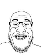 closed_mouth glasses grin mustache redraw soyjak stubble variant:markiplier_soyjak // 600x800 // 69.2KB