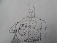 angry arm biting_lip buff closed_mouth clothes drawing glasses hand irl pencil_drawing punisher_face redraw soyjak spade stubble subvariant:hornyson trend:squirreljakking variant:cobson // 4624x3468 // 2.5MB