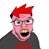 eat_the_bugs emo_hair faggot germany glases marik_roeder real_person soyjak variant:feraljak yellow_teeth youtube youtuber // 1280x1280 // 186.8KB