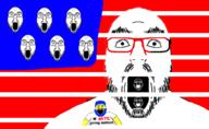 blue flag flag:united_states gem glasses marge_simpson nonsense open_mouth red stubble subvariant:science_lover thougher trend:colorjak united_states variant:flartson variant:markiplier_soyjak // 1269x780 // 227.8KB