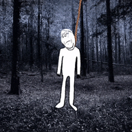 ack animated arm closed_eyes crying forest hand hanging irl_background leg oe_cake rope soyjak subvariant:wholesome_soyjak suicide variant:gapejak // 600x472 // 940.1KB