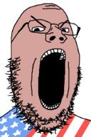 country flag glasses open_mouth soyjak star stubble united_states variant:gapejak // 600x900 // 17.9KB