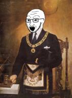 freemason full_body glasses irl objectsoy open_mouth soyjak stubble variant:soyak // 419x568 // 350.3KB