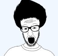 beard clothes glasses hair looking_at_you open_mouth soyjak template transparent_background variant:jimmy_numale // 1440x1388 // 31.3KB