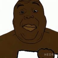 ai_generated black_skin closed_mouth coach_(left_4_dead) hand holding_sign l4d2 left_4_dead_(series) left_4_dead_2 soyjak stubble variant:alicia // 512x512, 29.3s // 7.3MB