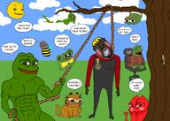 amphibian animal bee cat devil_horns devilish do_nusois_really frog garfield hanging kek looking_at_you mouse nas:pepe neet nusoi nusoicaca oldfag pepe pepe_the_frog sun tree variant:bernd // 2100x1500 // 668.5KB