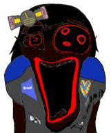 arm arms_down autism black_skin blue_shirt clip dark_hair discord eyes flag:transgender_pride_flag furry glasses gray_shirt i_trans_heart jartypooner jill mouth_open nose oh_my_god_she_is_so_attractive puzzle spam subvariant:el_perro_loco teeths trend:jartycuck variant:el_perro_rabioso // 788x941 // 397.6KB