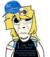 autism blond clothes female flag:minor_attracted_person i_love i_would_never pedophile rent_free soyjak subvariant:hornyson subvariant:hydrocephason synnibear03 variant:cobson white_skin // 500x572 // 134.1KB