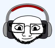 bald beard big_eyes eyes glasses happy head headphones nose small_head soyjak variant:unknown // 2319x2049 // 679.1KB