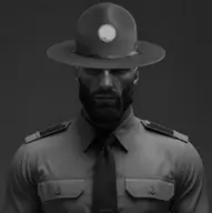 black_and_white dress drill_sergeant giga gigachad mountie_hat nas:gigachad police uniform