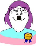 adolf_hitler award flag:transgender_pride_flag glasses hitler_mustache mustache purple_hair real_woman_award subvariant:59_percent subvariant:bridget tranny troon variant:bernd variant:gapejak // 1200x1500 // 91.8KB