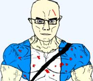 backpack blood buff clothes glasses jacket james_earl_cash manhunt rockstar_games scar soyjak subvariant:chudjak_front subvariant:muscular_chud tshirt variant:chudjak vein video_game white_skin // 1059x929 // 114.8KB