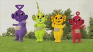 4soyjaks animated baby bloodshot_eyes cbeebies deformed dipsy ear green green_skin grin happy irl laa_laa pacifier po purple purple_skin red red_skin smile soyjak stubble subvariant:nathaniel teletubbies tinky_winky variant:gapejak yellow yellow_skin // 600x338 // 1.8MB