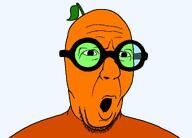 bald food froot froot_(user) fruit glasses leaf open_mouth orange orange_skin soyjak stubble variant:slatejak // 1250x900 // 81.9KB