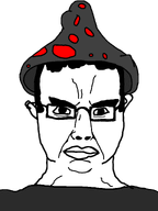 dunchenman_(user) glasses grey_shirt meta:namefags mushroom subvariant:chudjak_front transparent_background variant:chudjak // 1536x2048 // 265.7KB