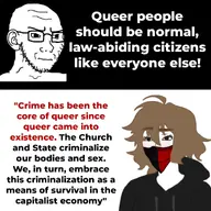 artist:shitskintrannypedophilebraphog bandana capitalism frown gay glasses hoodie lgbt mask nas:twink politics queer variant:soyak // 1080x1080 // 117.1KB