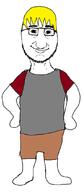 clothes full_body hands_on_hips nate smile smug variant:vaxdad yellow_hair // 466x1080 // 108.8KB