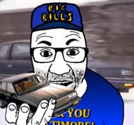 big_bill_hells cap car clothes glasses hand hat open_mouth perro_hold soyjak stubble text variant:el_perro_rabioso // 430x400 // 123.8KB