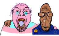 angry award beard bloodshot_eyes brown_skin crying european european_union flag flag:european_union flag:transgender_pride_flag friendship glasses half_open_mouth hand makeup most_obsessed_faggot_award mouth mustache mutt pink_skin red_eyes seethe shitskin star_(symbol) subvariant:euromutt sweater tongue tranny variant:bernd variant:markiplier_soyjak // 855x520 // 105.4KB