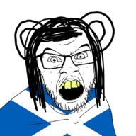 acne angry bad_teeth british glasses hair mouse mustache scotland scottish soyjak stubble variant:feraljak yellow_teeth // 800x800 // 136.3KB