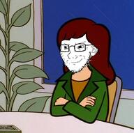 brown_hair daria ear glasses smug stubble subvariant:soyak_(smug) variant:soyak // 500x498 // 312.4KB