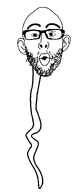 bald ear eyebrows full_body glasses head lips looking_at_you nose open_mouth series:spermjaks soyjak stubble tail transparent_background variant:nojak white_skin // 640x1600 // 48.3KB