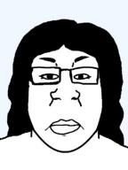 closed_mouth female glasses hair lips long_hair looking_at_you neutral series:chuddified_soyjaks series:foidjaks series:fusionjaks subvariant:chudplier subvariant:female_chudplier transparent_background variant:chudjak variant:markiplier_soyjak // 600x800 // 12.0KB