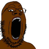 animated big_lips big_nose big_nostrils black_skin brown_skin bucket chicken ext=gif fried_chicken gape glasses kfc lips nigger open_mouth soyjak stretched_chin stretched_mouth stubble teeth variant:gapejak white_background // 1000x900 // 509.8KB