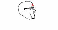 animated bwc glasses heart open_mouth queen_of_hearts redraw soyjak stubble talking tattoo text variant:cobson // 255x134 // 32.2KB