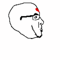 animated bwc glasses heart open_mouth queen_of_hearts redraw soyjak stubble talking tattoo text variant:cobson // 255x134 // 32.2KB