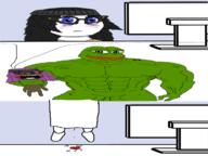 amphibian anti_soytan blood buff choking computer frog hanging maggot nas:pepe nazism neovagina nigger pc pepe_the_frog schutzstaffel speech_bubble strong suicide total_sloptran_death tranny variant:soytan // 1200x900 // 293.2KB