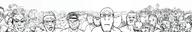 ai_generated closed_mouth crowd glasses mustache neutral soyjak stubble subvariant:neutralplier variant:a24_slowburn_soyjak variant:bernd variant:gapejak variant:markiplier_soyjak // 3217x528 // 2.1MB